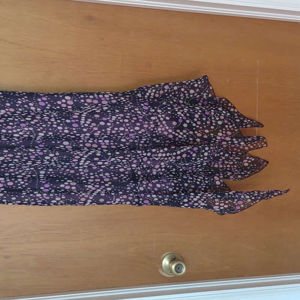 Gorgeous Purple Dots Handkerchief Dress - Picture 3 of 8